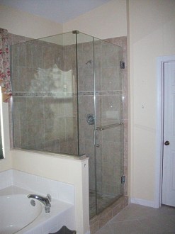 Shower door and enclosure
